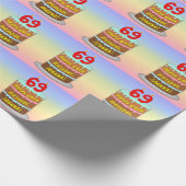 Papier Cadeau 69e anniversaire : Fun Cake and Candles + Nom pers (Coin)