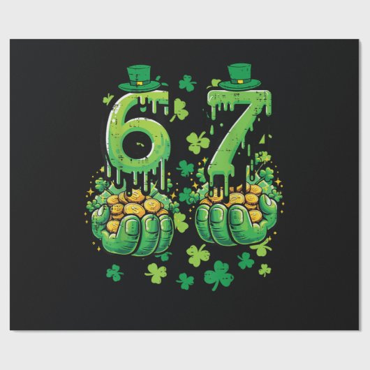 Papier Cadeau 6 7 Jour de la Saint-Patrick (Plat)