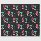 Papier Cadeau 6 7 Meme Six Seven Birthday Wrapping Paper (Plat)