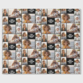 Papier Cadeau 6 collage photo - couleur solide - texte blanc (Plat)