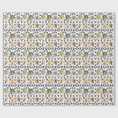 Papier Cadeau 6 Photo Collage Ajouter Nom Chien House Empreintes (Plat)