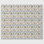 Papier Cadeau 6 Photo Collage Ajouter Nom Chien House Empreintes (Plat)