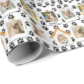Papier Cadeau 6 Photo Collage Ajouter Nom Chien House Empreintes (Coin rond)