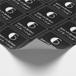 Papier Cadeau 6e anniversaire - Art Déco Inspiré Look "6", Nom