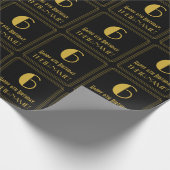 Papier Cadeau 6e anniversaire ~ Art Déco Inspiré Look "6", Nom (Coin)