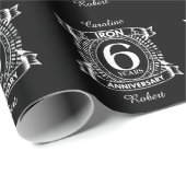 Papier Cadeau 6e anniversaire mariage crête en détresse (Coin rond)