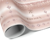 Papier Cadeau 70 Fabuleux Rose Gold Parties scintillant fête d'a (Coin rond)