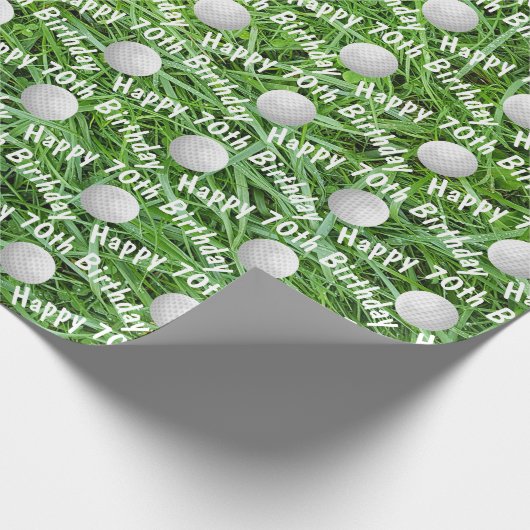 Papier Cadeau 70e anniversaire Ballons de golf sur papier d'enve (Coin)