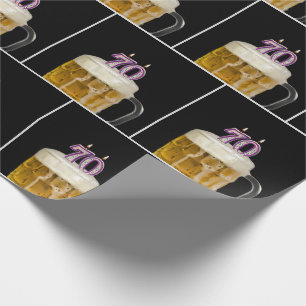 Papier Cadeau 70e Anniversaire Beer Mug Avec Bougies