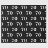 Papier Cadeau 70e anniversaire en noir (Plat)
