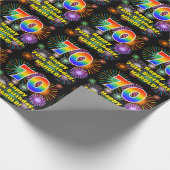 Papier Cadeau 70e anniversaire : Fun Fireworks, Rainbow Look # " (Coin)
