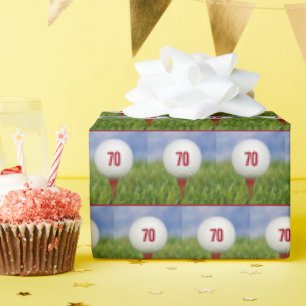 Papier Cadeau 70e anniversaire Golf Ball