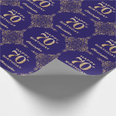 Papier Cadeau 70e anniversaire Marine Parties scintillant bleu e (Coin)