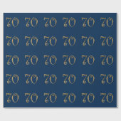 Papier Cadeau 70e anniversaire | MENS or bleu (Plat)
