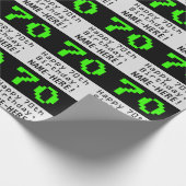 Papier Cadeau 70e anniversaire - Nerdy / Geeky Style "70" et nom (Coin)