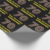 Papier Cadeau 70e anniversaire : Nom et Faux Motif du grain de b (Coin)