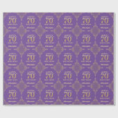 Papier Cadeau 70e anniversaire Parties scintillant violet et or (Plat)