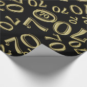 Papier Cadeau 70e anniversaire Random Number Motif Gold/Black 70 (Coin)