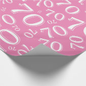 Papier Cadeau 70e anniversaire Random Number Motif rose/blanc 70 (Coin)