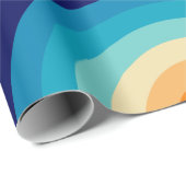 Papier Cadeau 70s Rainbow Curves (Coin rond)