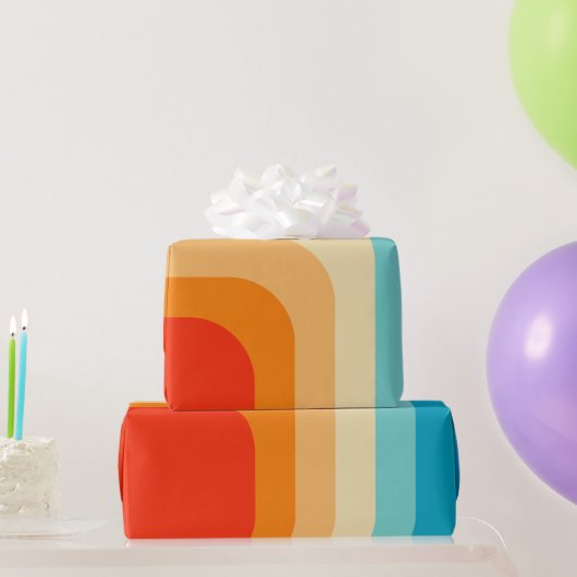 Papier Cadeau 70s Square Rainbow (Cadeaux de fête)
