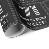 Papier Cadeau 71e anniversaire : Art Déco Inspiré Look "71" avec (Coin rond)