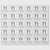 Papier Cadeau 71e anniversaire : Art Déco Style inspiré "71" + N (Plat)