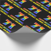 Papier Cadeau 71e anniversaire : Bold, amusant, simple, arc-en-c (Coin)