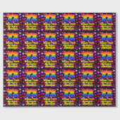 Papier Cadeau 72e anniversaire : Amour Hearts Motif, Arc-en-ciel (Plat)