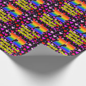 Papier Cadeau 72e anniversaire : Amour Hearts Motif, Arc-en-ciel (Coin)