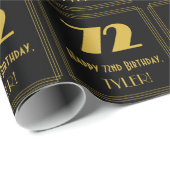 Papier Cadeau 72e anniversaire - Art Déco Inspiré Look "72" & No (Coin rond)