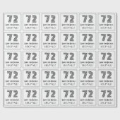 Papier Cadeau 72e anniversaire : Art Déco Style inspiré "72" + N (Plat)