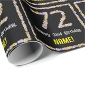 Papier Cadeau 72e anniversaire : Floral Flowers Numéro, Nom pers (Coin rond)