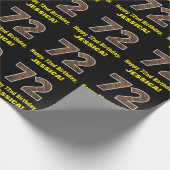 Papier Cadeau 72e anniversaire : Nom et Faux Motif de grains de  (Coin)