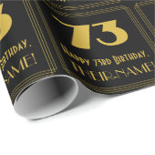 Papier Cadeau 73e anniversaire - Art Déco Inspiré Look "73" & No (Coin rond)