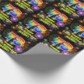 Papier Cadeau 73e anniversaire : Fun Fireworks, Rainbow Look # " (Coin)