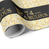 Papier Cadeau 74e anniversaire  (Coin rond)