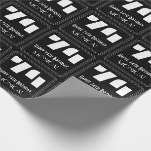 Papier Cadeau 74e anniversaire : Art Déco Inspiré Look "74" & No