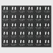 Papier Cadeau 74e anniversaire - Art Déco Inspiré Look "74", Nom (Plat)