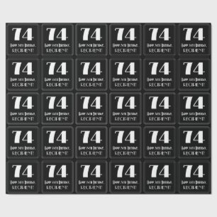Papier Cadeau 74e anniversaire - Art Déco Inspiré Look "74", Nom