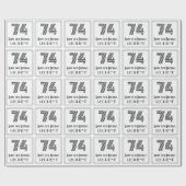 Papier Cadeau 74e anniversaire : Art Déco Style inspiré "74" + N (Plat)