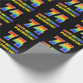 Papier Cadeau 74e anniversaire : Bold, amusant, simple, arc-en-c (Coin)