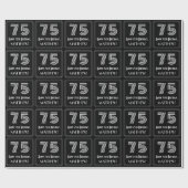 Papier Cadeau 75e anniversaire : Art Déco Inspiré Look "75" avec (Plat)