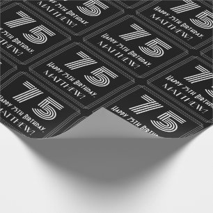 Papier Cadeau 75e anniversaire : Art Déco Inspiré Look "75" avec