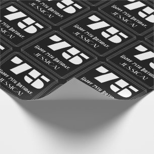 Papier Cadeau 75e anniversaire : Art Déco Inspiré Look "75" & No