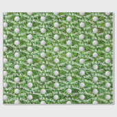 Papier Cadeau 75e anniversaire Ballons de golf sur papier d'enve (Plat)