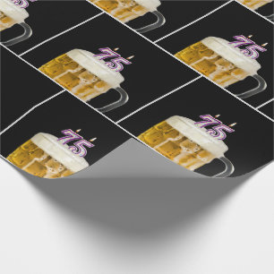 Papier Cadeau 75e Anniversaire Boue De Bière Avec Bougies