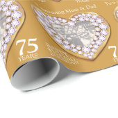 Papier Cadeau 75e anniversaire du mariage parents enveloppement (Coin rond)