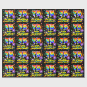 Papier Cadeau 75e anniversaire : Fun Fireworks, Rainbow Look # "