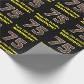 Papier Cadeau 75e anniversaire : Nom et Faux Motif de grains de (Coin)